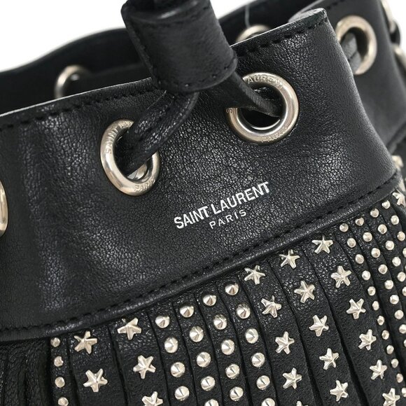 Saint Laurent Black Emmanuelle Fringe Shoulder Bag GT･357603･1115 115737 - Picture 4 of 9